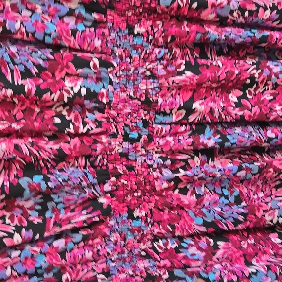 Nanette Lepore High Low Floral Pink Long Sleeves Dress Cottagecore Bohemian - Picture 6 of 9